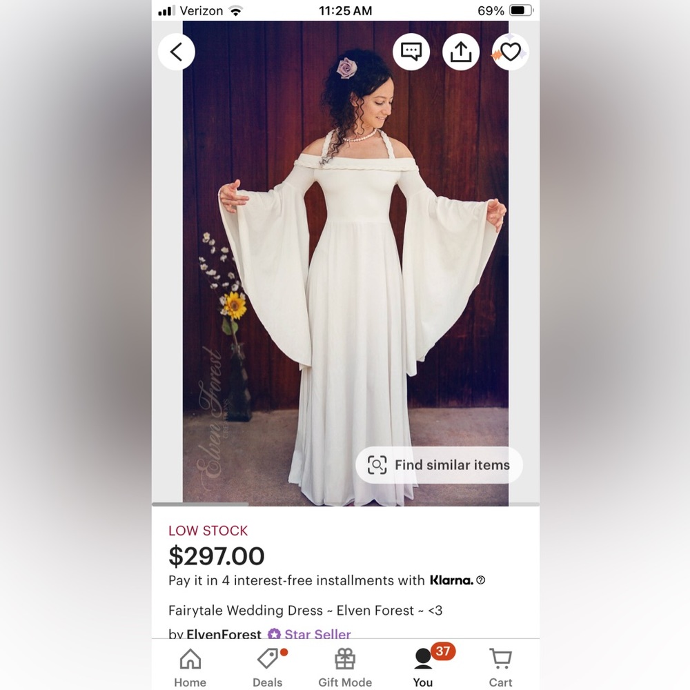 Elven forest fairy tale wedding dress